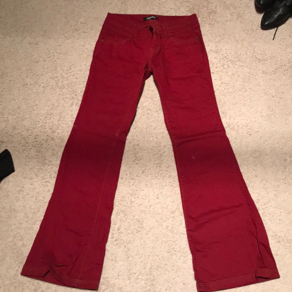 Red wide leg trouser jeans